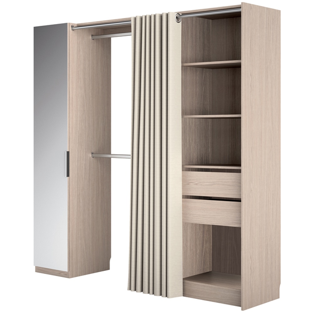 Dressing GOODHOME Fileas, PAL, 200 x 49 x 200 cm, stejar