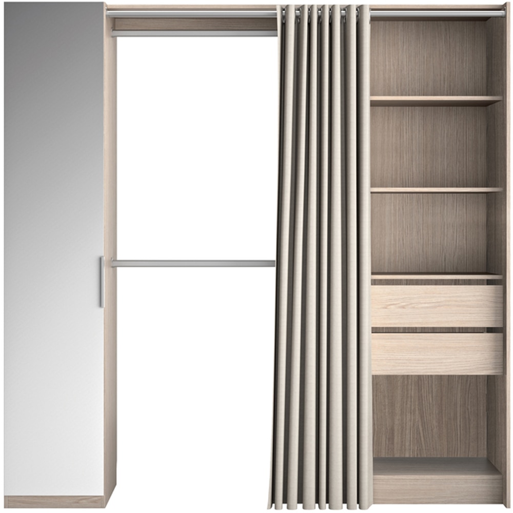 Dressing GOODHOME Fileas, PAL, 200 x 49 x 200 cm, stejar
