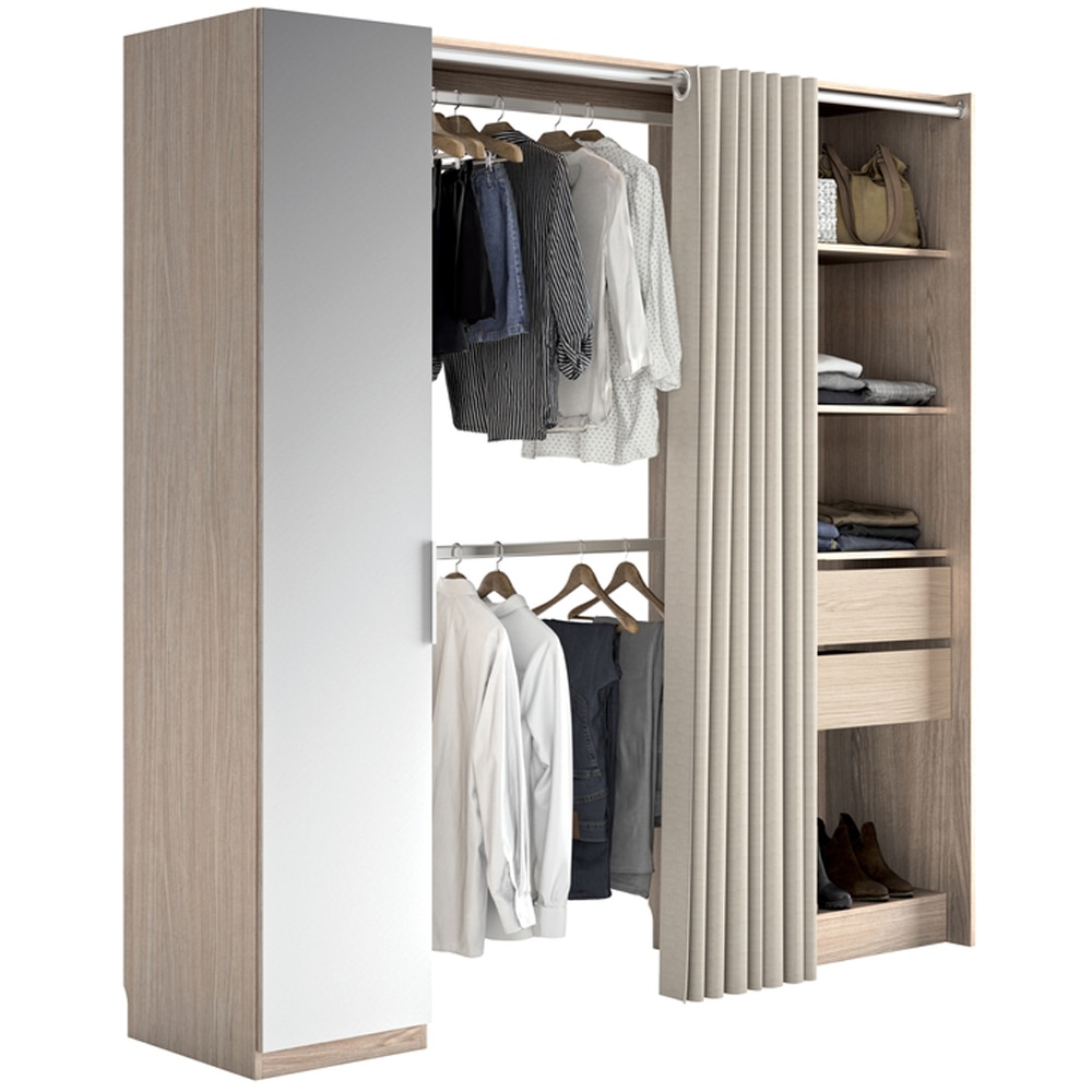 Dressing GOODHOME Fileas, PAL, 200 x 49 x 200 cm, stejar