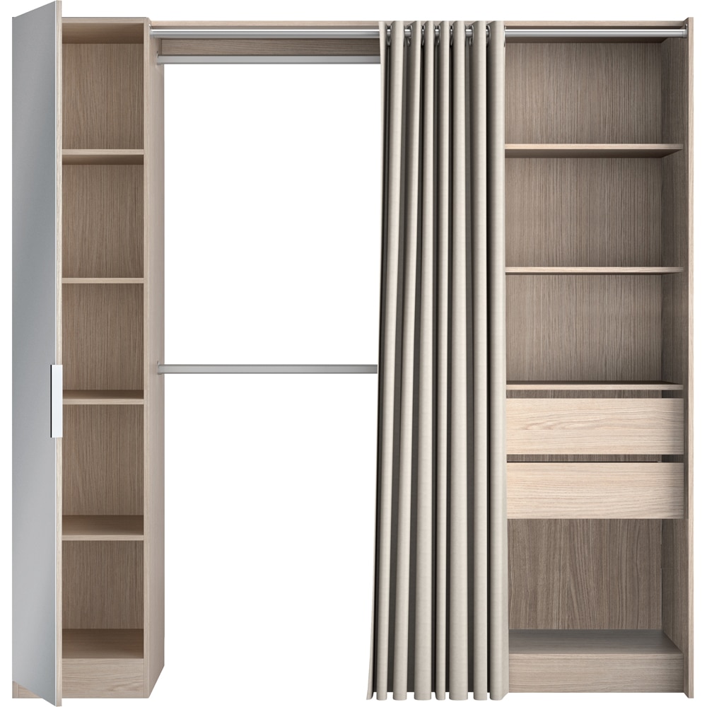Dressing GOODHOME Fileas, PAL, 200 x 49 x 200 cm, stejar
