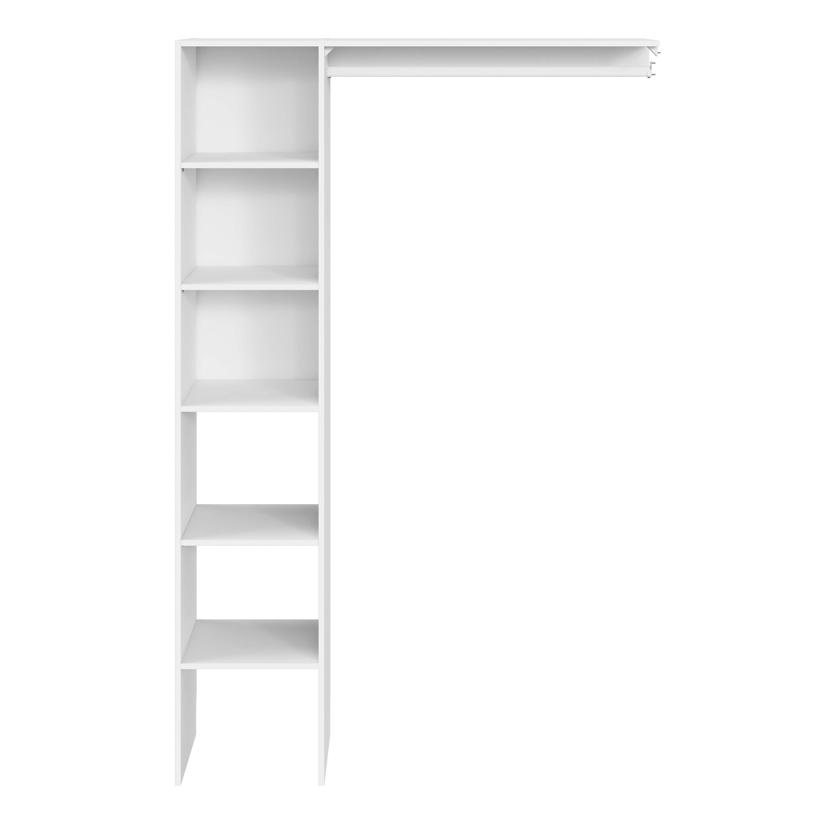 Dulap OEB Neutral Matai, 5 rafturi, 1 bara umerase, alb, 200x130x45 cm