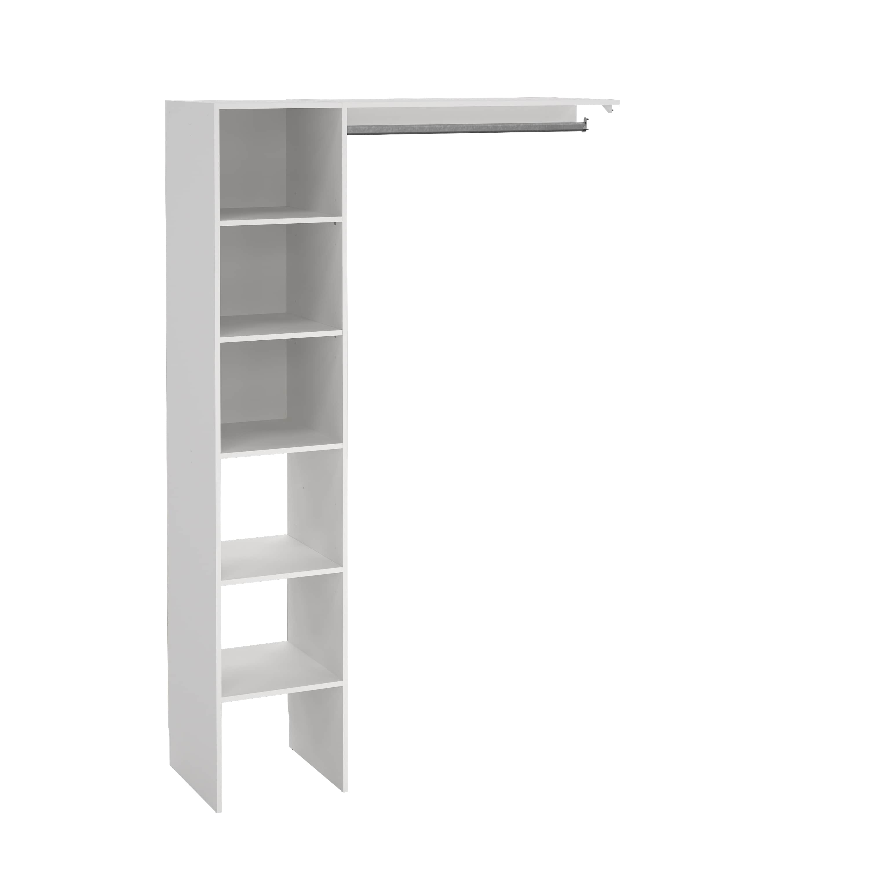 Dulap OEB Neutral Matai, 5 rafturi, 1 bara umerase, alb, 200x130x45 cm