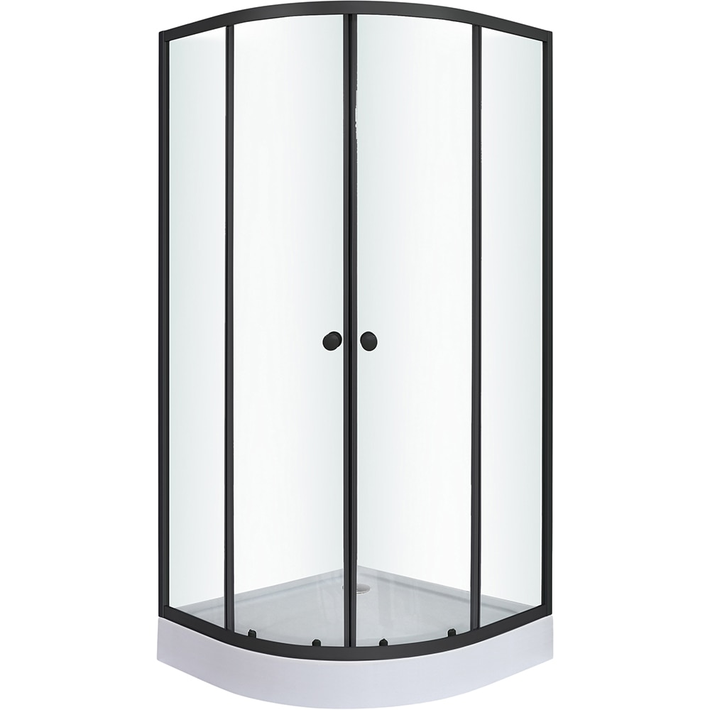 Cabina dus standard Arkell SE-A107MBM, semirotunda, aluminiu, sticla securizata 4mm, 90 x 90 x 192 cm, profil negru