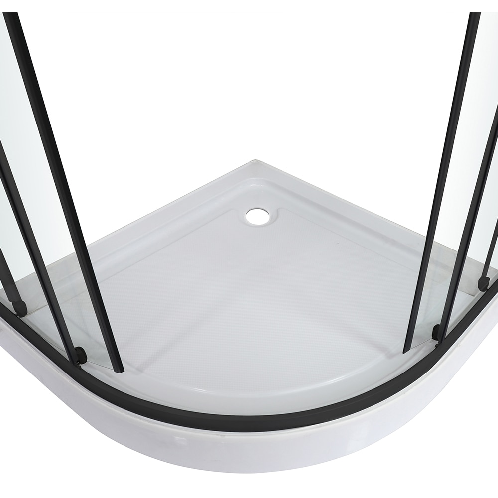 Cabina dus standard Arkell SE-A107MBM, semirotunda, aluminiu, sticla securizata 4mm, 90 x 90 x 192 cm, profil negru