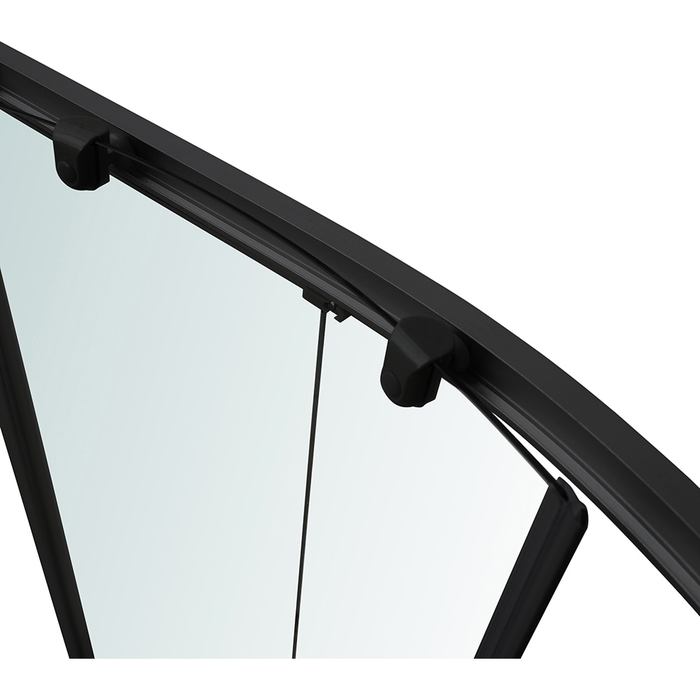 Cabina dus standard Arkell SE-A107MBM, semirotunda, aluminiu, sticla securizata 4mm, 90 x 90 x 192 cm, profil negru