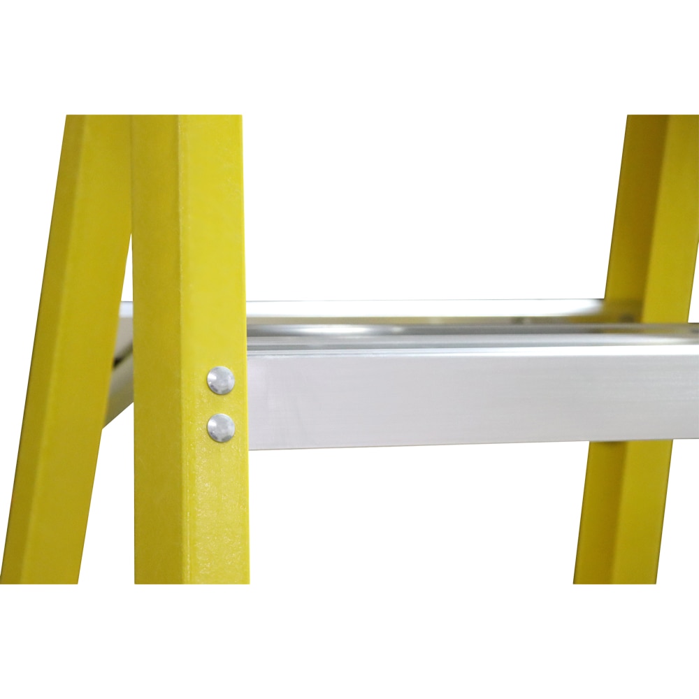 Scara pliabila ERBAUER, 1x4 trepte, fibra de sticla, galben