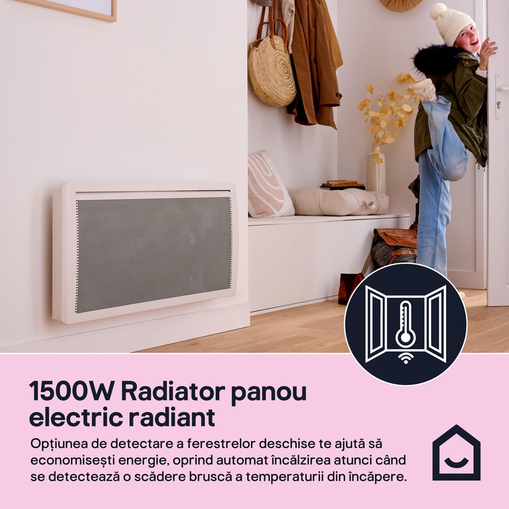 Convector electric de perete GoodHome, 2000W, 4 trepte, alb