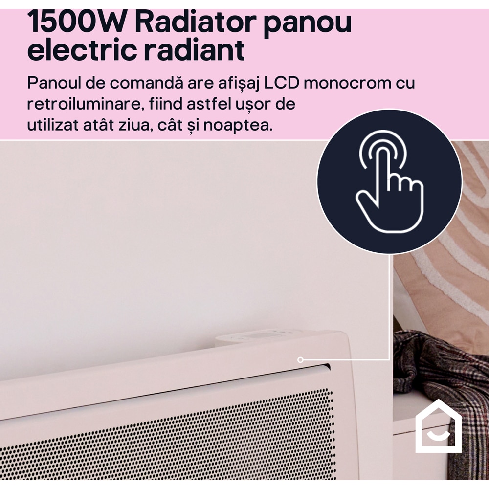 Convector electric de perete GoodHome, 2000W, 4 trepte, alb