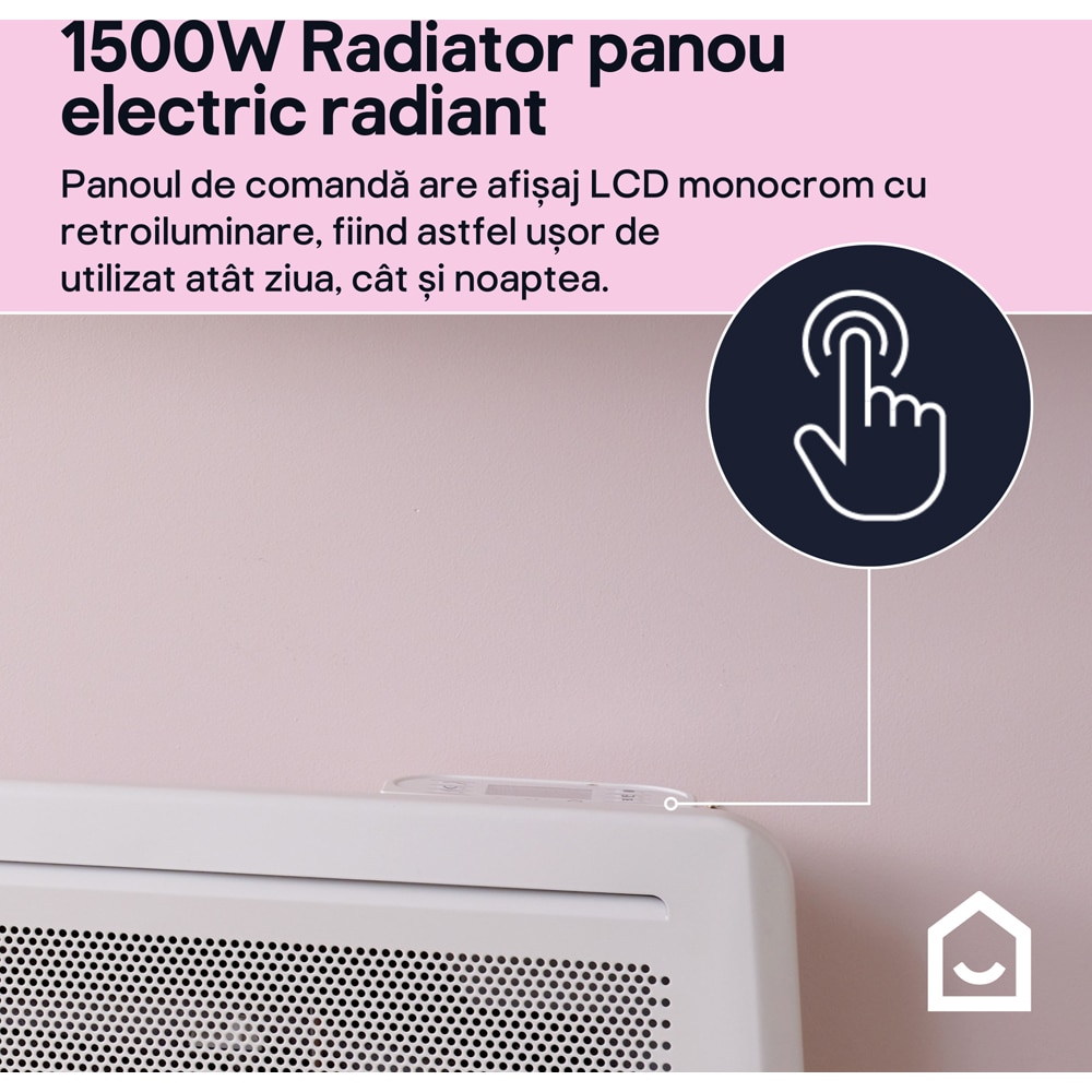 Convector electric de perete GoodHome, 1500W, 4 trepte, alb