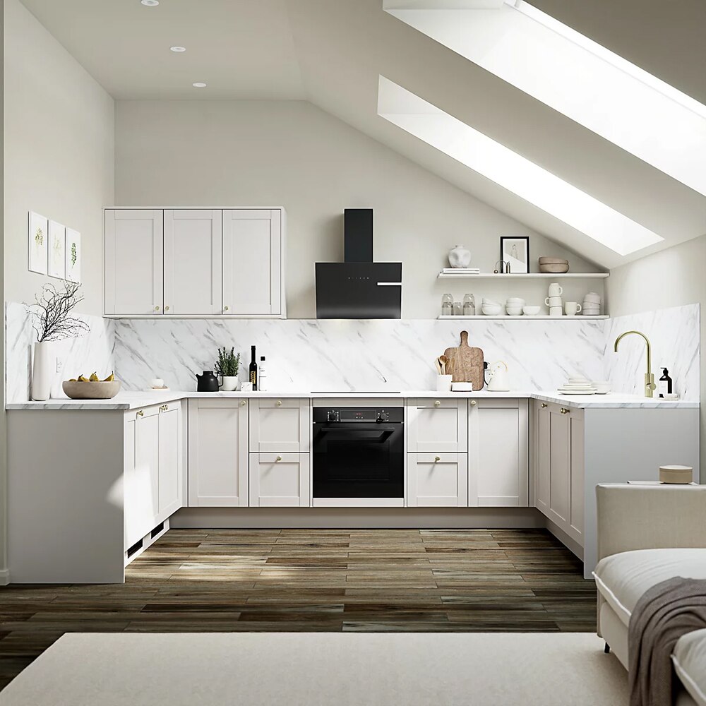 Front usa sertar GOODHOME Ashmead, 59.7 x 71.5 cm, gri mat