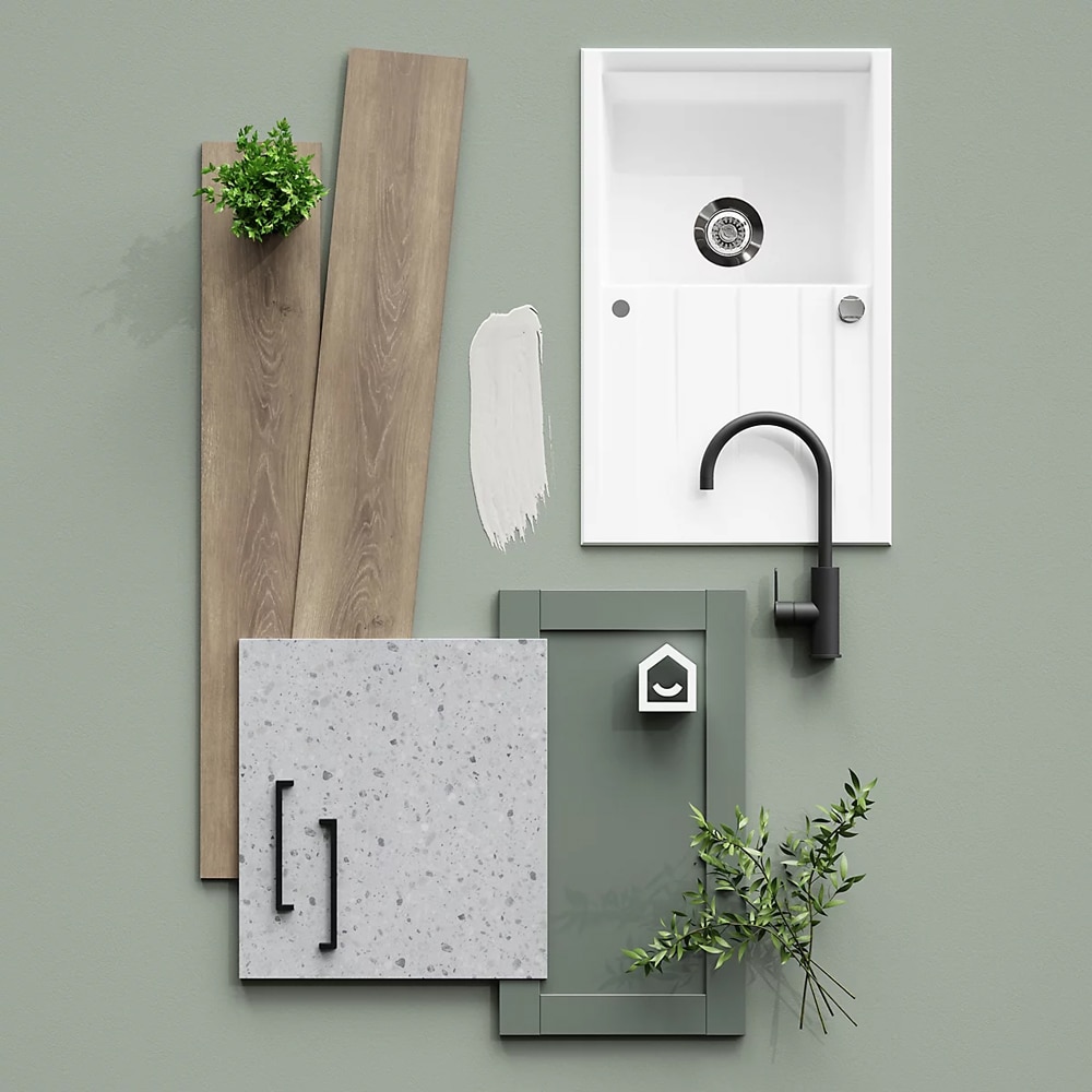 Panou electrocasnice GOODHOME Ashmead, 59.7 x 5.8 cm, verde mat