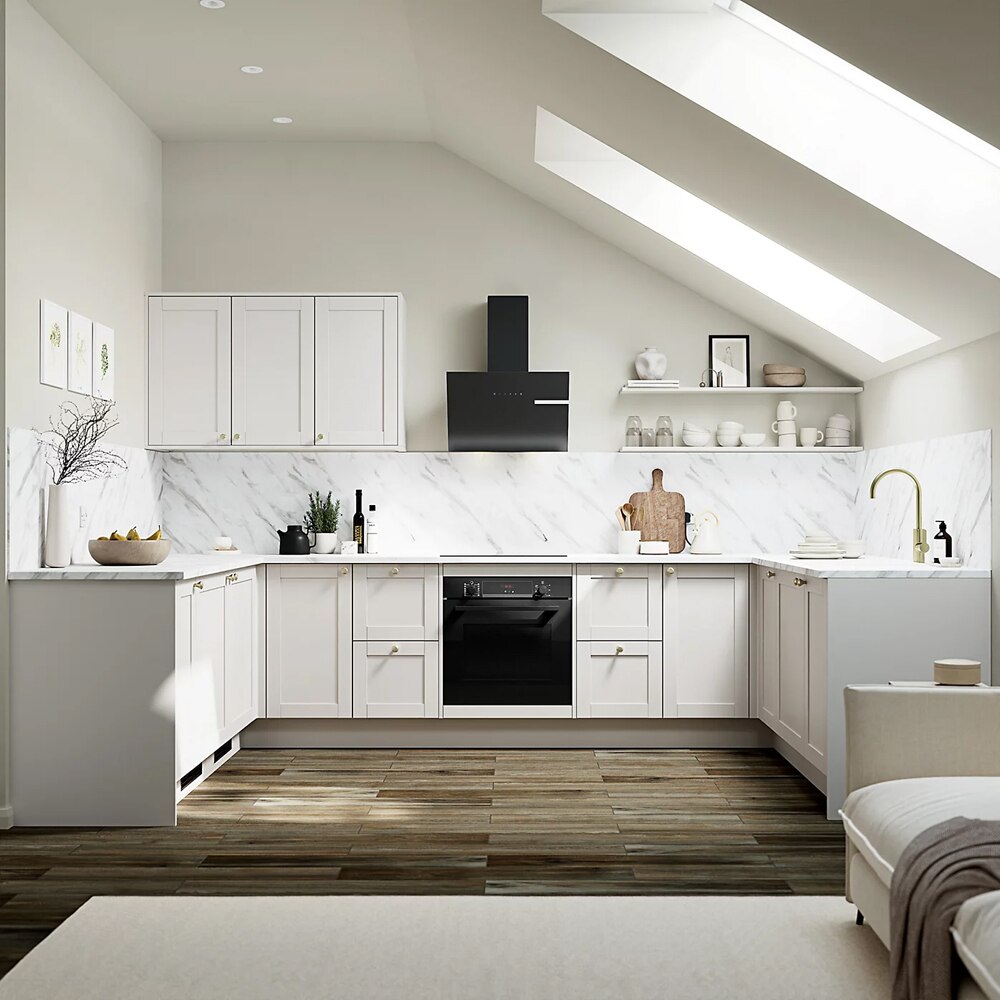 Front usa sertar GOODHOME Ashmead, 49.7 x 35.6 cm, gri mat