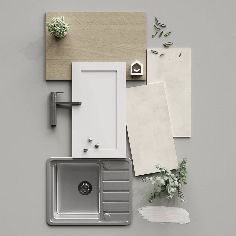 Front usa GOODHOME Ashmead, 59.7 x 54.3 cm, gri mat