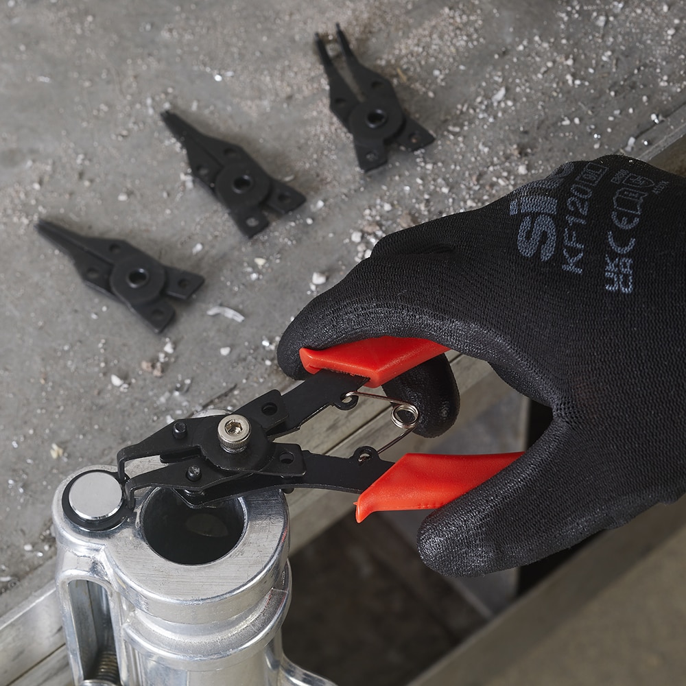 Cleste sigurante FORGE STEEL, otel, 15cm, negru-rosu