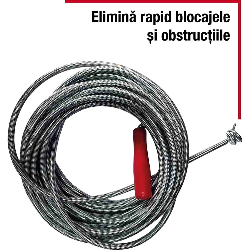 Sarpe pentru desfundat tevi FORGE STEEL, otel, 10 m