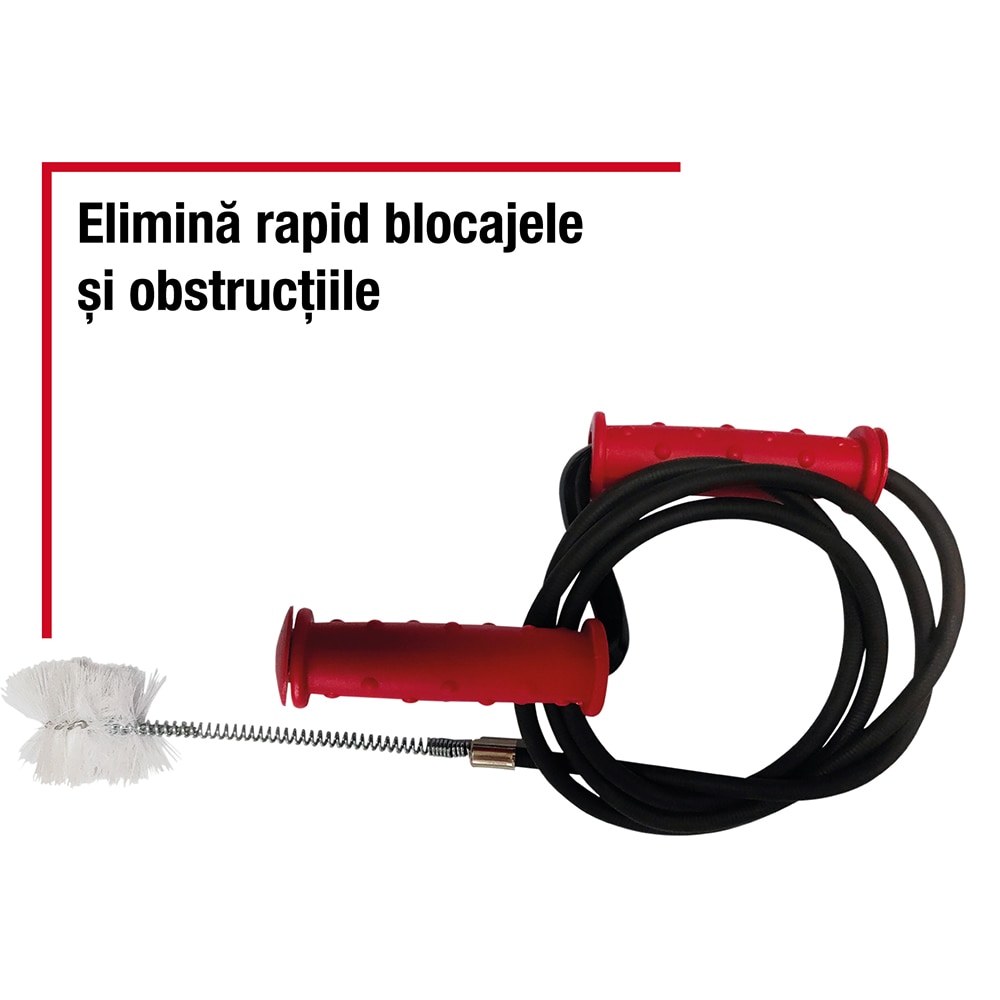 Sarpe pentru desfundat tevi FORGE STEEL, cu perie, PP, 1.4 m