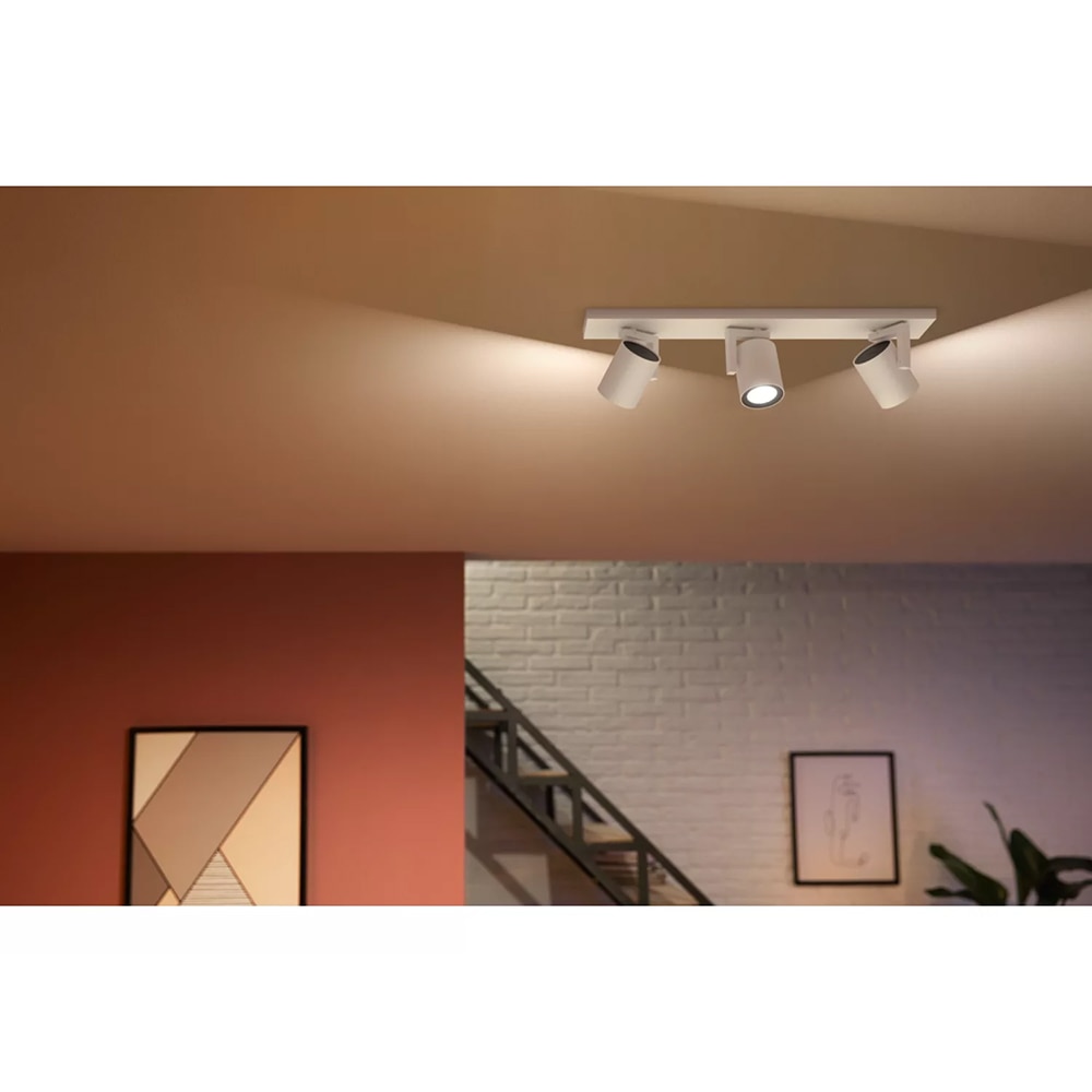 Spot LED smart PHILIPS HUE Argenta, 3 x 5.7W, 1050lm, IP20, alb