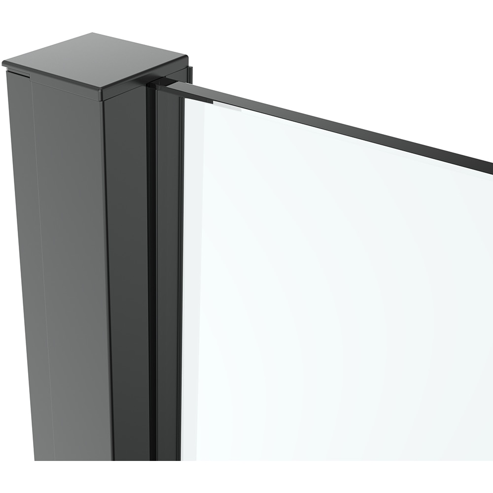 Paravan dus walk-in GOODHOME Ledava, aluminiu, sticla securizata 8mm, 100 x 195 cm, profil negru