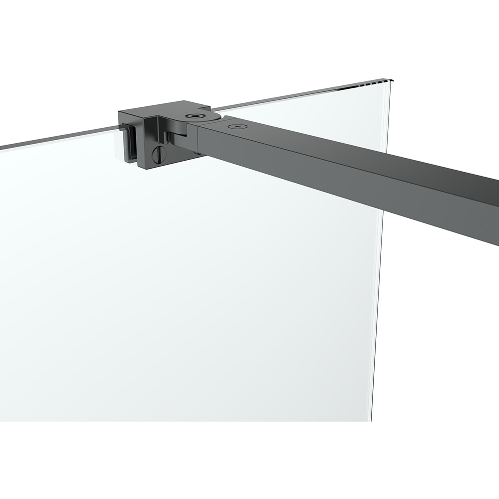 Paravan dus walk-in GOODHOME Ledava, aluminiu, sticla securizata 8mm, 100 x 195 cm, profil negru