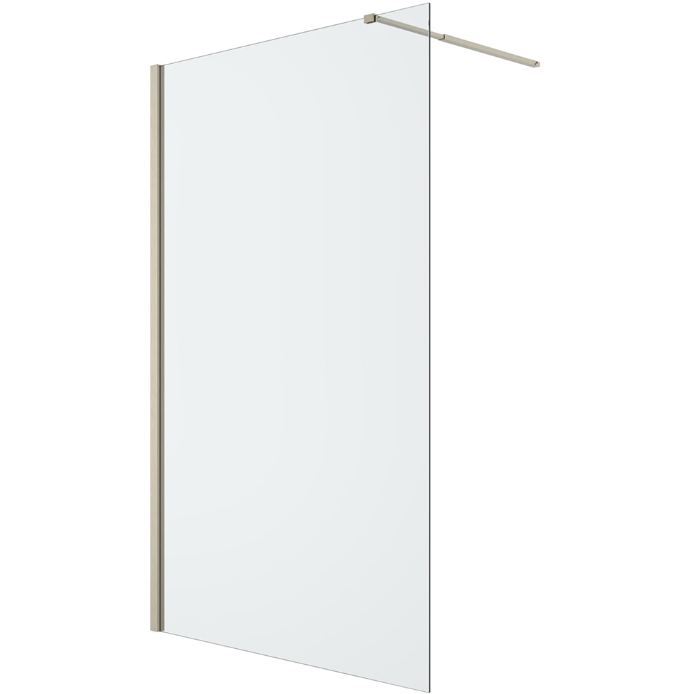 Paravan dus walk-in GOODHOME Ledava, aluminiu, sticla securizata 8mm, 120 x 195 cm, profil auriu