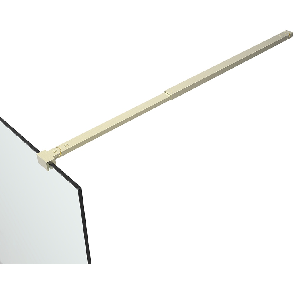 Paravan dus walk-in GOODHOME Ledava, aluminiu, sticla securizata 8mm, 120 x 195 cm, profil auriu