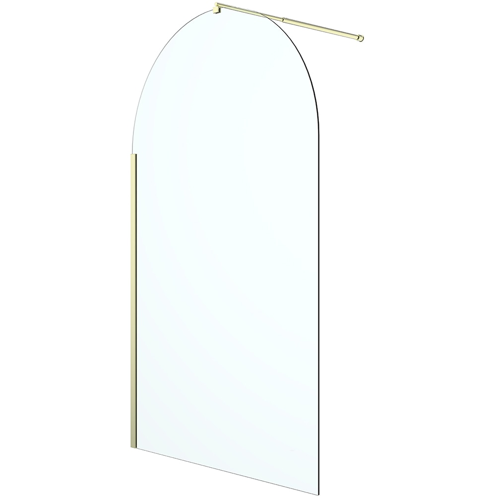 Paravan dus walk-in GOODHOME Ledava, aluminiu, sticla securizata 8mm, 120 x 195 cm, profil auriu