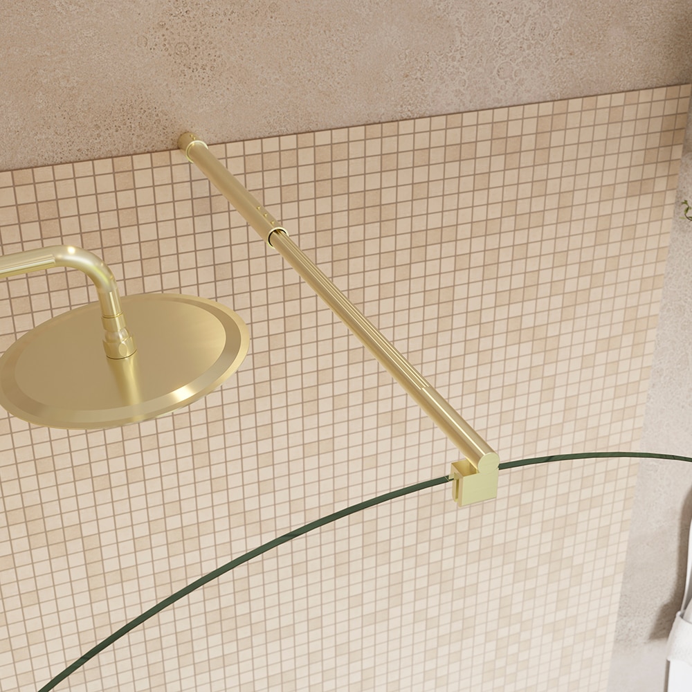 Paravan dus walk-in GOODHOME Ledava, aluminiu, sticla securizata 8mm, 120 x 195 cm, profil auriu