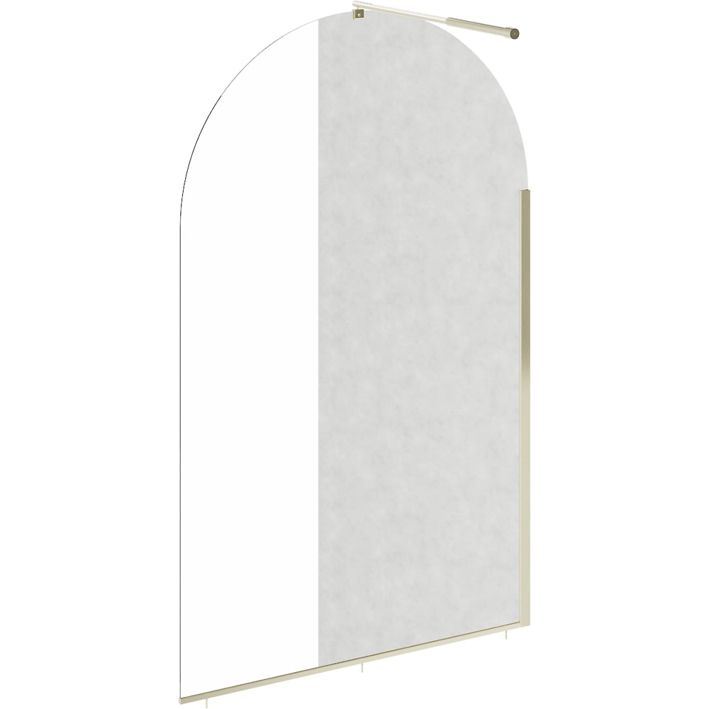 Paravan dus walk-in GOODHOME Ledava, aluminiu, sticla securizata 8mm, 120 x 195 cm, profil auriu