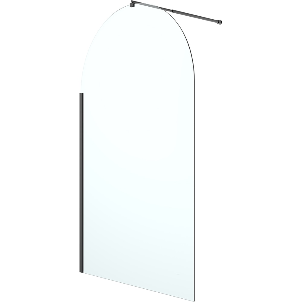 Paravan dus walk-in GOODHOME Ledava, aluminiu, sticla securizata 8mm, 120 x 195 cm, profil negru