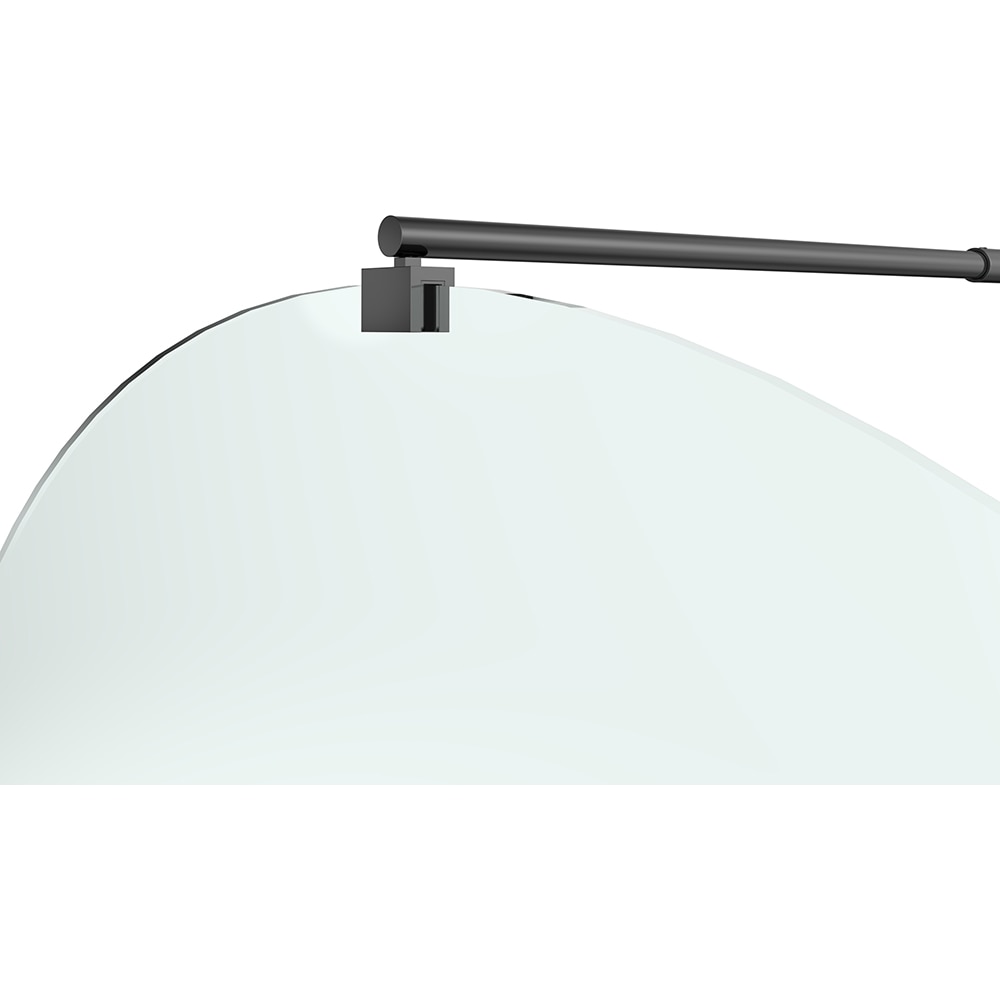 Paravan dus walk-in GOODHOME Ledava, aluminiu, sticla securizata 8mm, 120 x 195 cm, profil negru