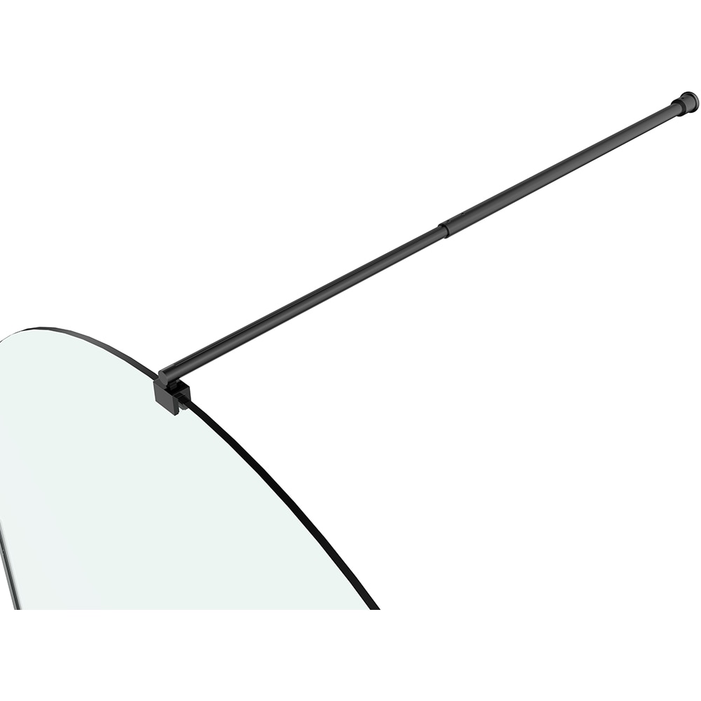 Paravan dus walk-in GOODHOME Ledava, aluminiu, sticla securizata 8mm, 120 x 195 cm, profil negru