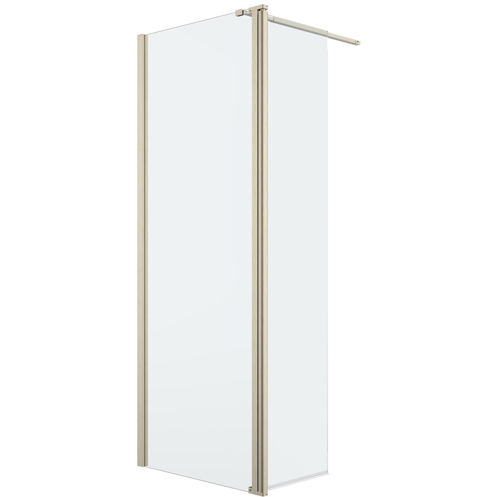 Paravan dus walk-in GOODHOME GOODHOME Ledava, aluminiu, sticla securizata 8mm, 80+45 x 195 cm, profil auriu