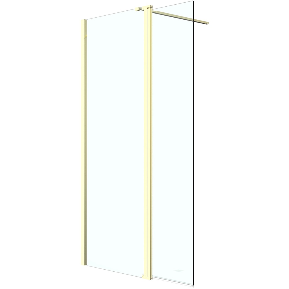 Paravan dus walk-in GOODHOME GOODHOME Ledava, aluminiu, sticla securizata 8mm, 80+45 x 195 cm, profil auriu