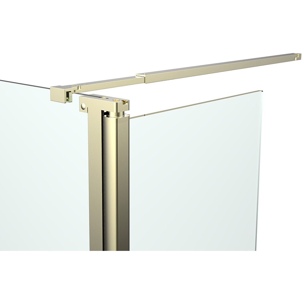 Paravan dus walk-in GOODHOME GOODHOME Ledava, aluminiu, sticla securizata 8mm, 80+45 x 195 cm, profil auriu
