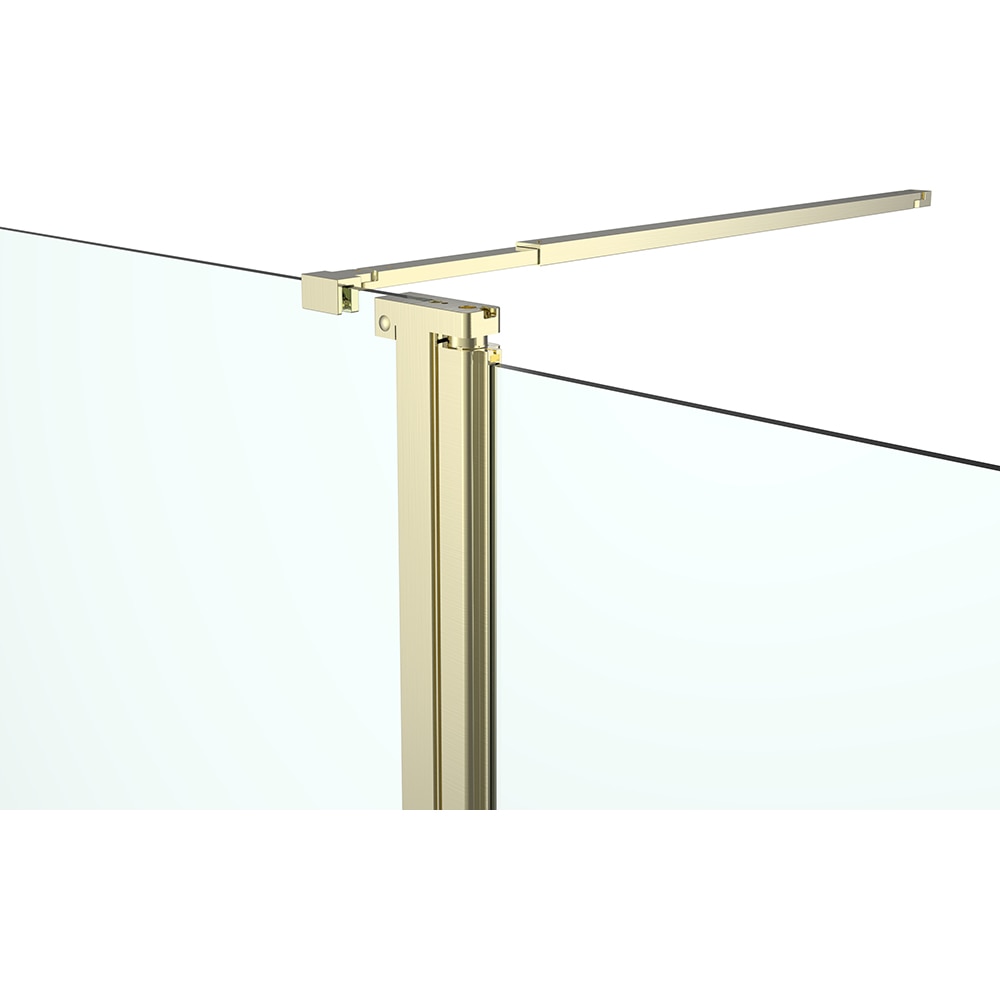 Paravan dus walk-in GOODHOME GOODHOME Ledava, aluminiu, sticla securizata 8mm, 80+45 x 195 cm, profil auriu