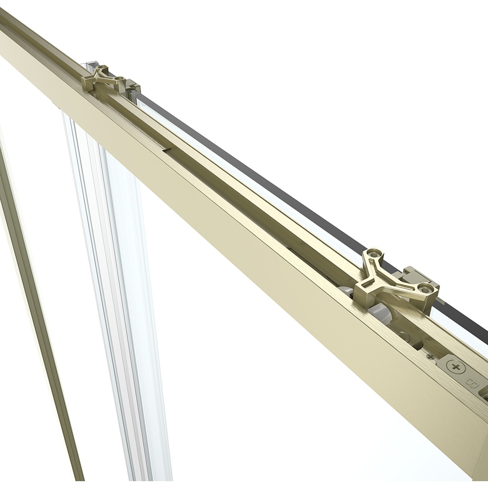 Usa dus glisanta GOODHOME Ledava, aluminiu, sticla securizata 8mm, 120 x 195 cm, profil auriu