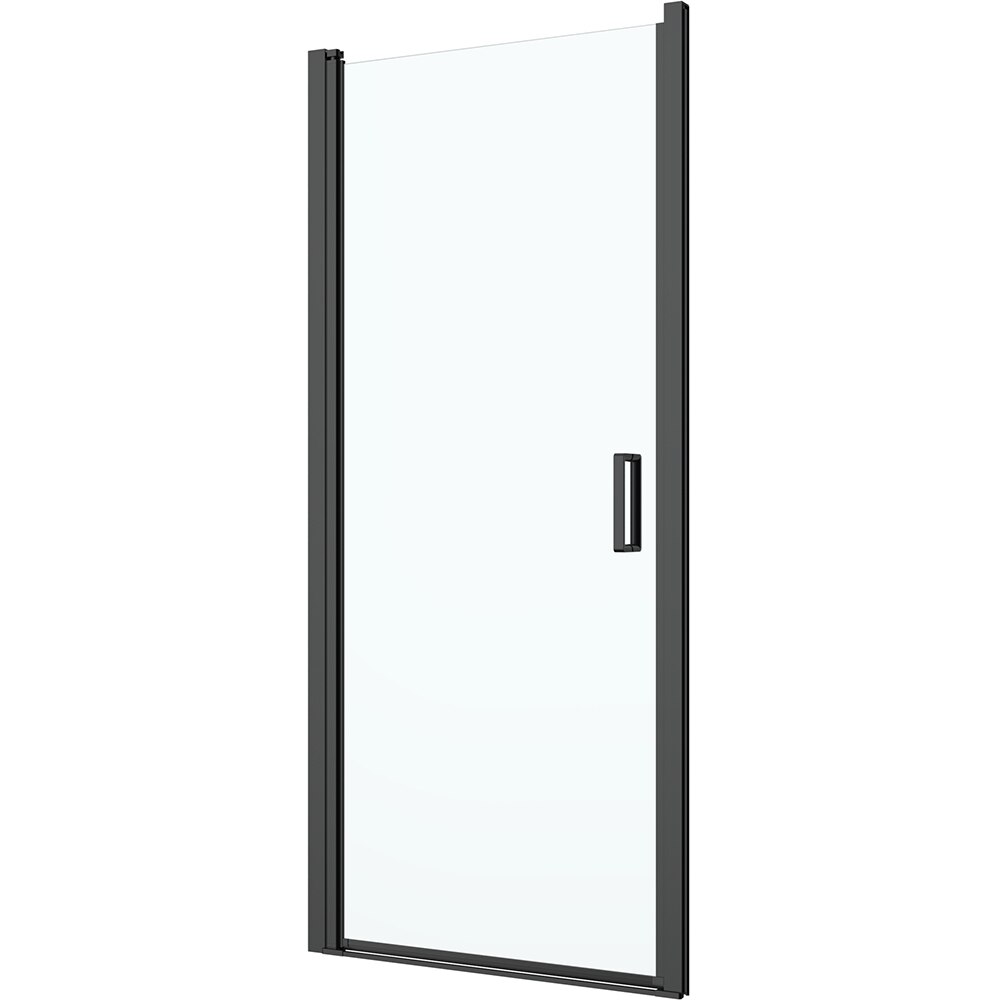 Usa dus pivotanta GOODHOME Ledava, aluminiu, sticla securizata 8mm, 80 x 195 cm, profil negru