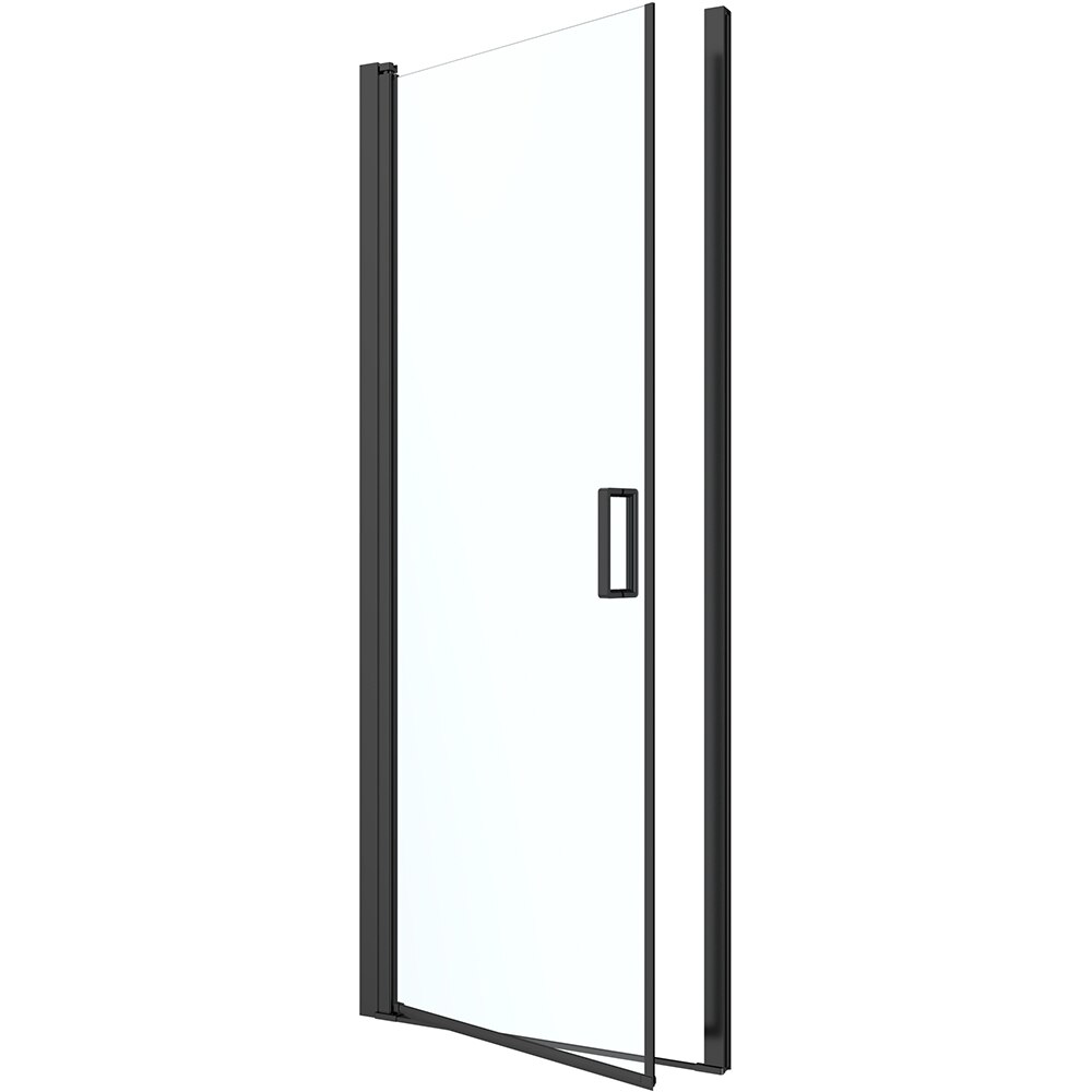 Usa dus pivotanta GOODHOME Ledava, aluminiu, sticla securizata 8mm, 80 x 195 cm, profil negru