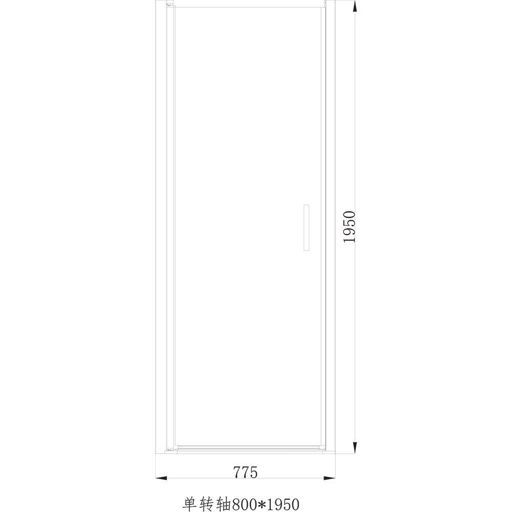 Usa dus pivotanta GOODHOME Ledava, aluminiu, sticla securizata 8mm, 80 x 195 cm, profil negru
