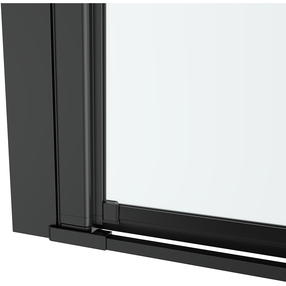 Usa dus pivotanta GOODHOME Ledava, aluminiu, sticla securizata 8 mm, 90 x 195 cm, profil negru