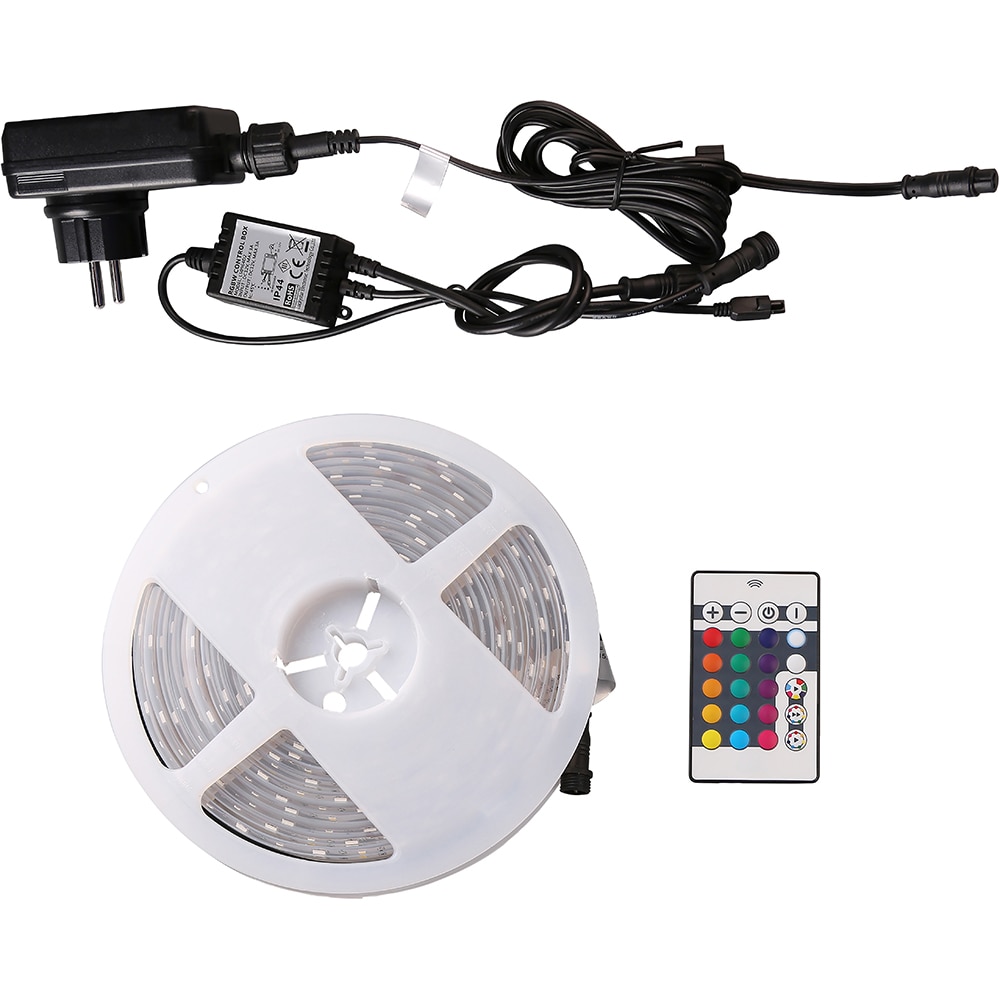 Banda LED RGB cu telecomana GOODHOME, 15W, 1200lm, IP65, 5m