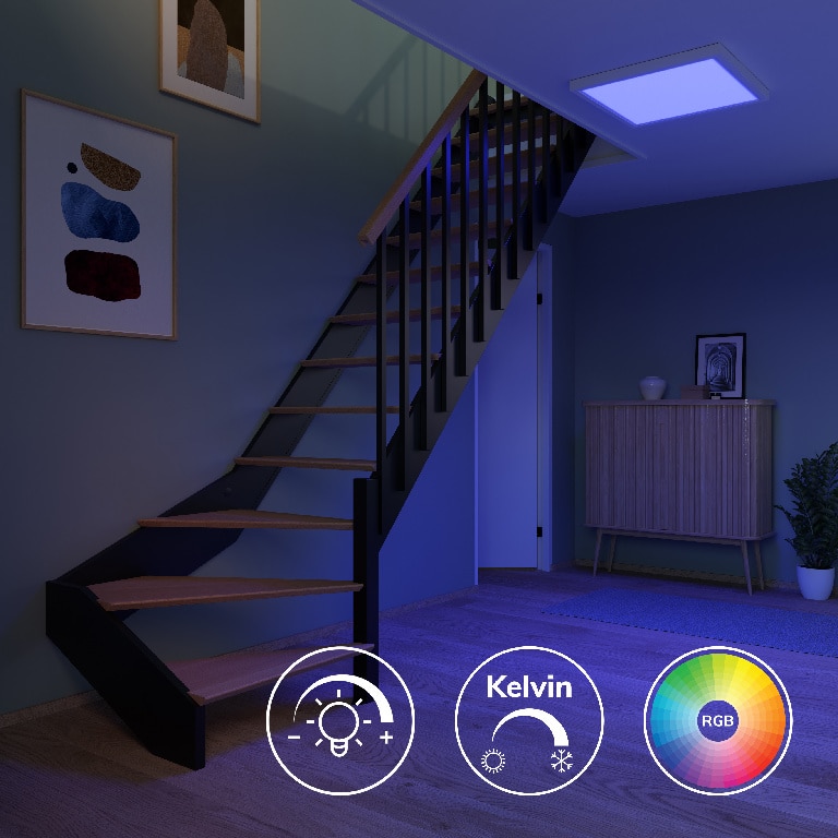 Plafoniera LED, RGB, smart, 60 x 60 cm • GoodHome Myko