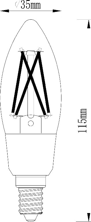 Bec LED, smart, E14, C35, 40 W, amber  Jacobsen Myko