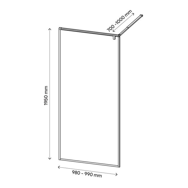 Paravan dus walk-in, aluminiu si sticla, auriu, 100 cm  GoodHome Ezili