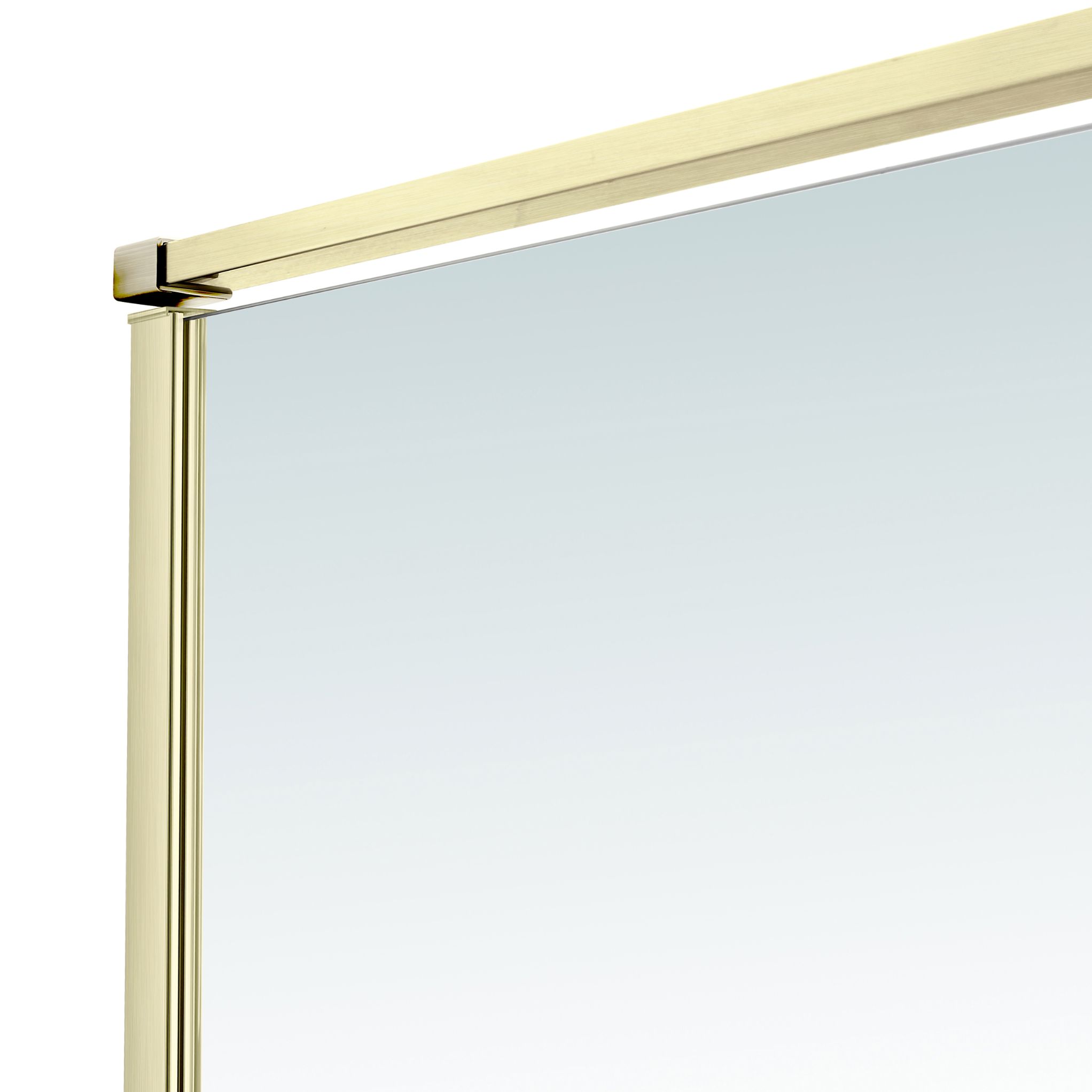 Paravan dus walk-in, aluminiu si sticla, auriu, 100 cm  GoodHome Ezili