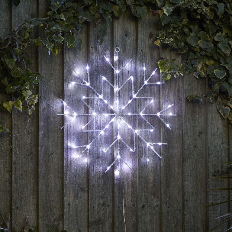 Decoratiune luminoasa Fulg de zapada, 60 led-uri, 50 cm, alb