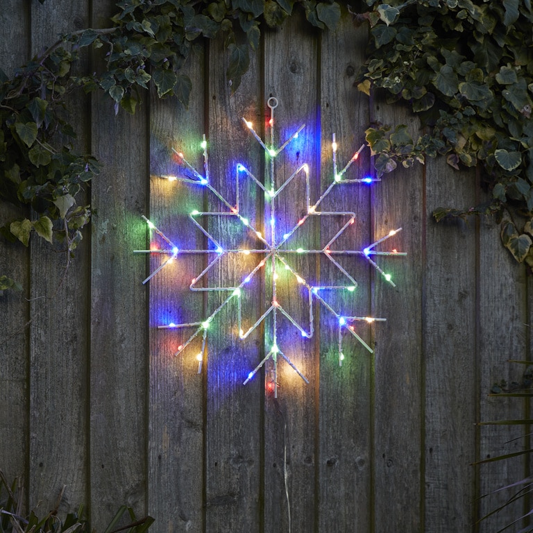 Decoratiune luminoasa Fulg de zapada, 60 led-uri, 50 cm, alb