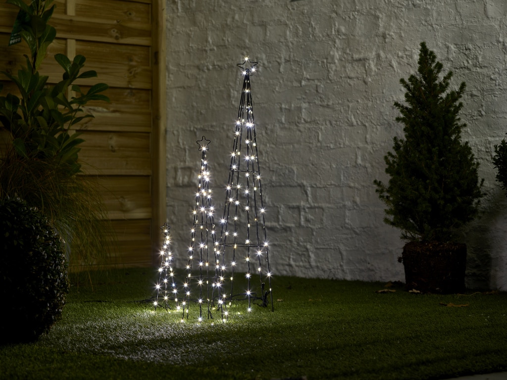 Set decoratiuni conuri LED, 180 leduri, 25-75cm, metal