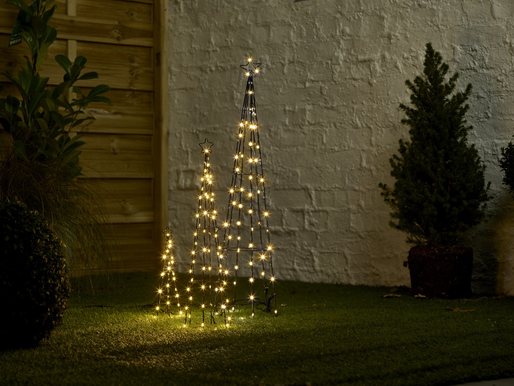 Set decoratiuni conuri LED, 180 leduri, 25-75cm, metal