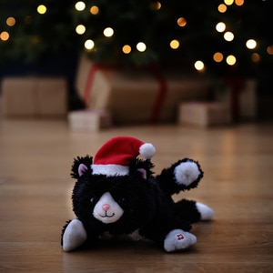 Animatie Pisica, 30 x 28 x 17 cm, negru-alb